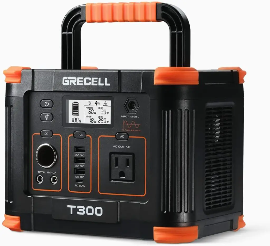 Portable Power Station 300W, GRECELL 288Wh Solar Generator with 60W USB-C PD Output